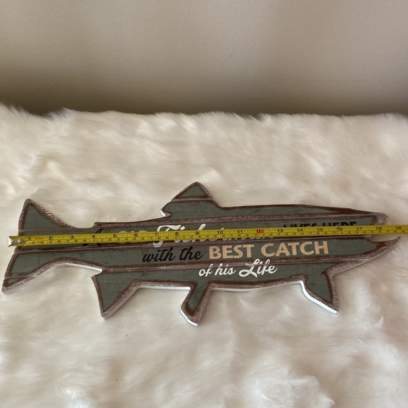 Fish shaped wooden wall sign - Picture 5 of 6